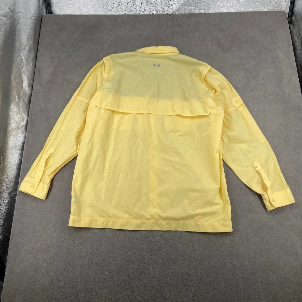 Under Armour Mens XXL Yellow AllSeasonGear Long‎ Sleeve Fishing Shirt Ventilated
